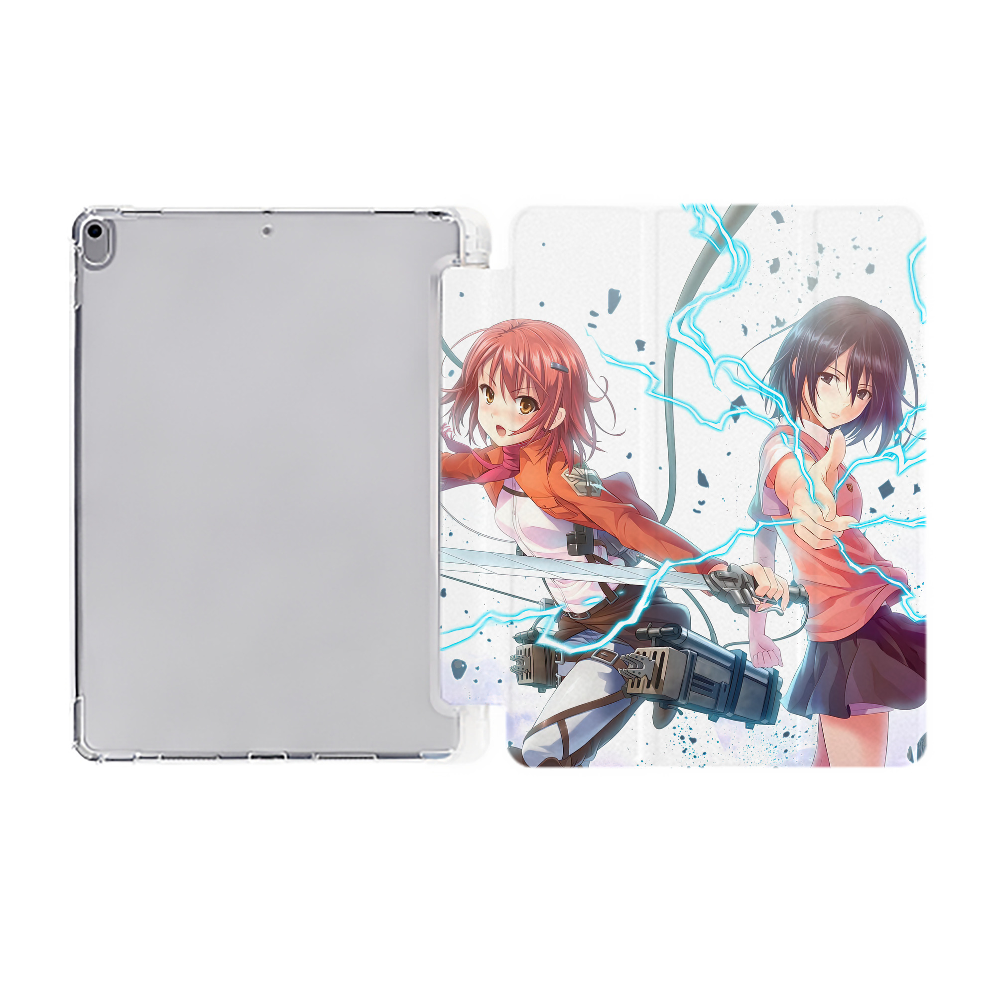 （画像用） 進撃の巨人 Attack on Titan IPad ケース ペン収納付き 三つ折りスタンド PUレザー×シリコン 対応機種9.5/10.5/10.9インチ